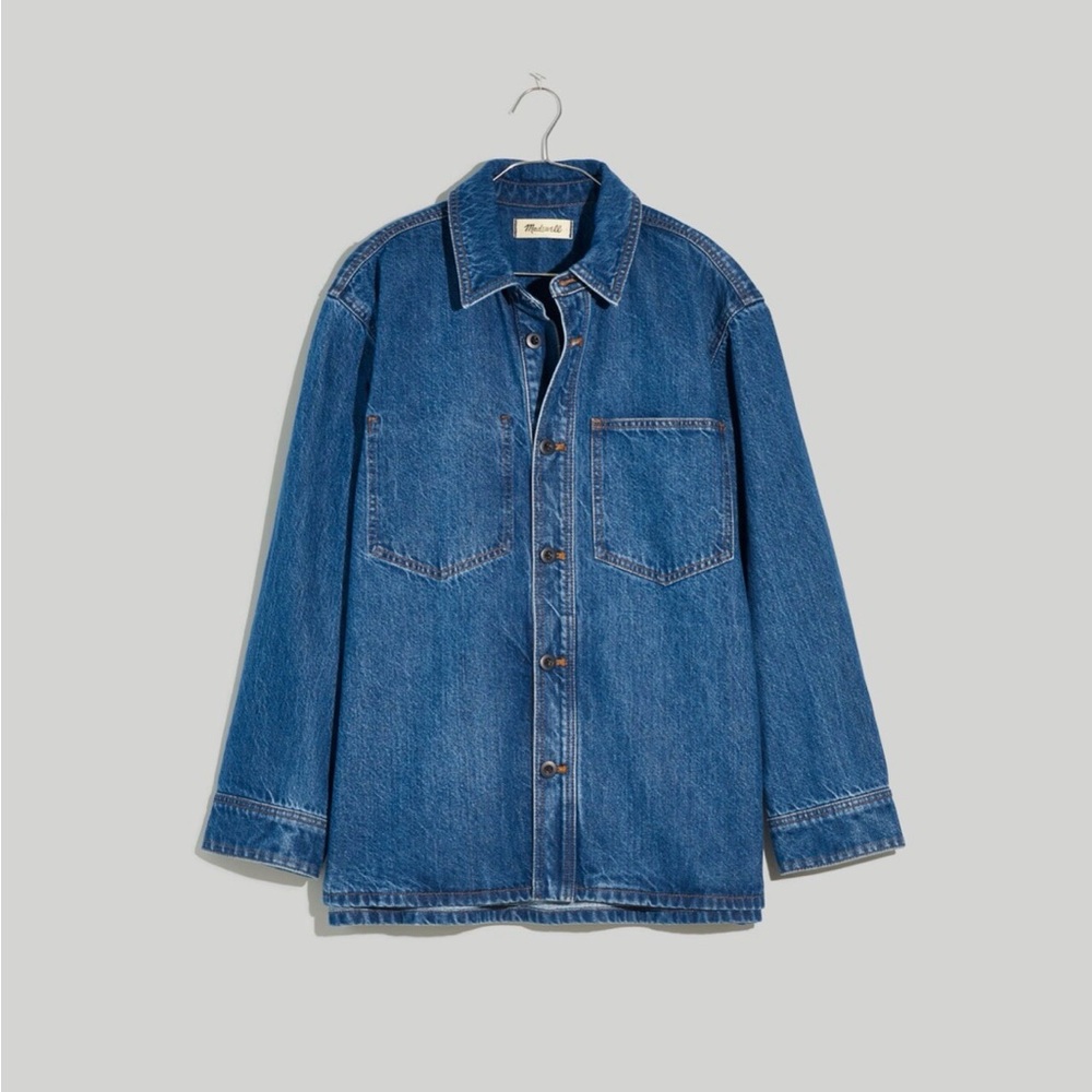 MADEWELL Vintage Style Blue Denim Shirt Jacket - size Medium